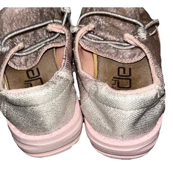Hey Dude Sparkle Shoes Pink Glitter Size Toddler K8 - Picture 4 of 8
